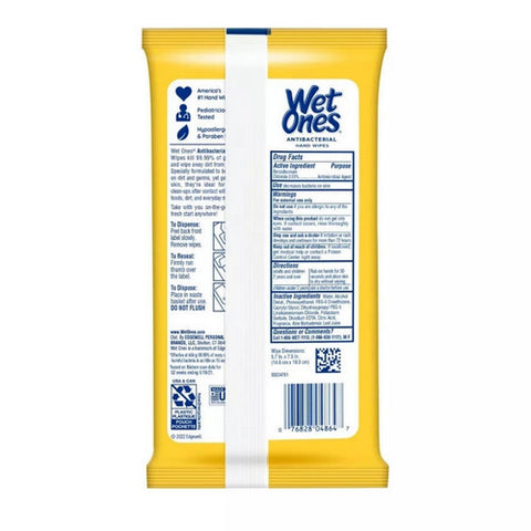 Wet Ones, Antibacterial Hand Wipes Travel Pack Tropical Splash, 20 Count