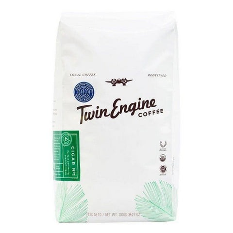 Twin Engine Coffee, Organic Cigar Number One Medium Whole Bean Coffee, 2.2 Lbs