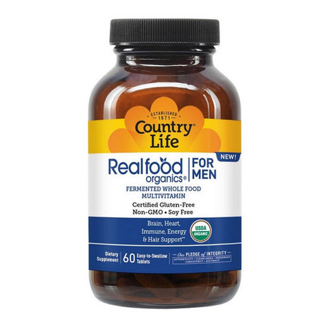 Country Life, Real Food Organics Multivitamin For Men, 60 Tablets
