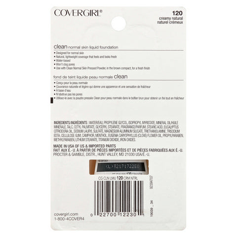 Covergirl, Clean Liquid Foundation Normal Skin 120 Creamy Natural, 1 Oz (Case Of 2)