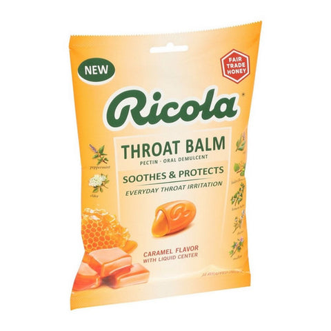 Ricola, Caramel Throat Balm Drops Relief And Protection, 34 Count (Case Of 6)