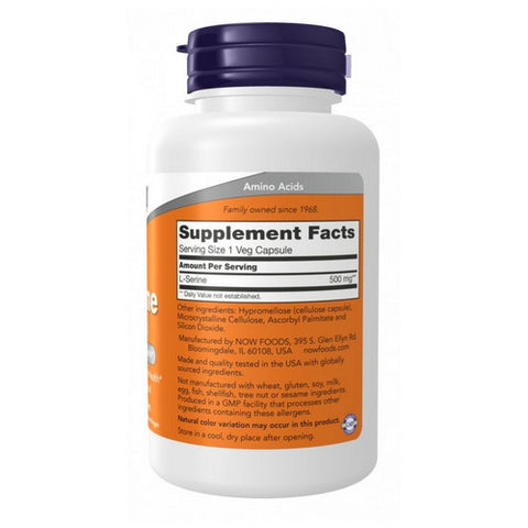 Now Foods, L-Serine, 500 mg, 120 Veg Capsules