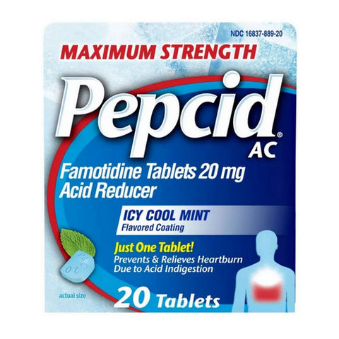 Max Strength Icy Cool Mint Digestive Health Treatment 20 Count by Pepcid AC