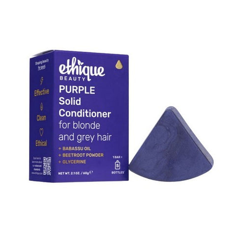 Purple Solid Conditioner Bar For Blonde And Grey Hair 2.1 Oz by Ethique