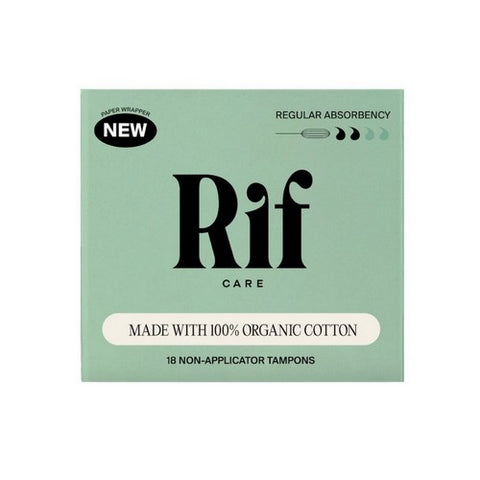 Organic Cotton Non Applicator Tampons Regular 18 Count by Rif Care