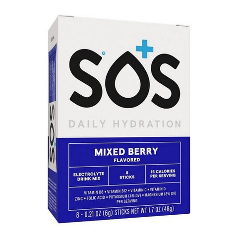 Vitamin Enhanced Electrolyte Packet Mixed Berry 8 Count by Sos Hydration