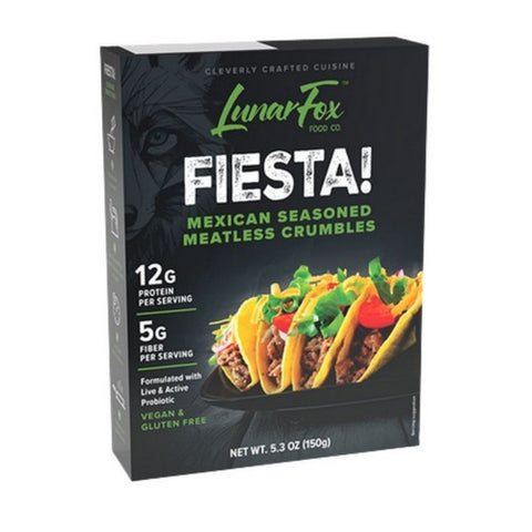 Fiesta Mexican Seasoned Meatless Crumbles 5.3 Oz by Lunar Fox Food