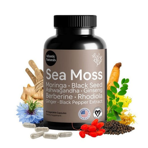 Sea Moss Moringa Black Seed Ashwagandha 60 Capsules by Atlantic Naturals