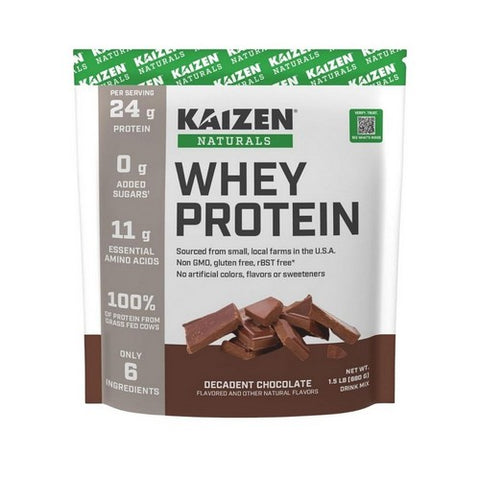 Whey Protein Chocolate 1.5 Lbs by Kaizen Naturals