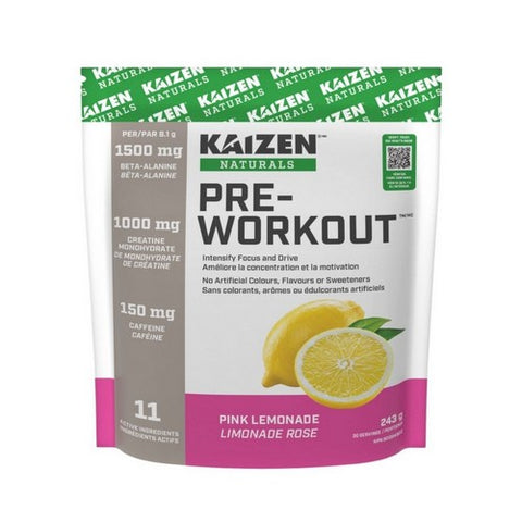 Pre Workout Pink Lemonade 243 Grams by Kaizen Naturals