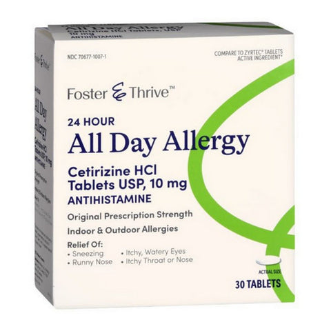 All Day Allergy Cetirizine HCI 30 Tabs by Foster And Thrive