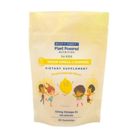 Kids Vegan Omega 3 Fresh Lemonade 30 Gummies by Wiley Wallaby