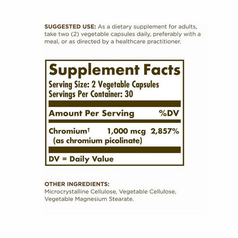 Solgar, Chromium Picolinate, 500 mcg, 60 Veg Caps