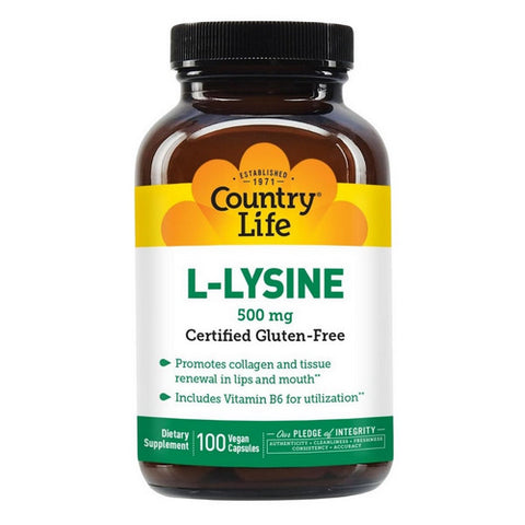 Country Life, L-Lysine with B-6, 500 MG, 100 Caps