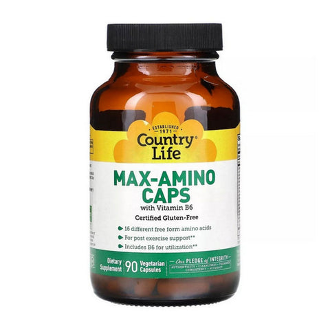 Country Life, Max-Amino with B-6 (Blend Of 18 Amino Acids), 90 Caps
