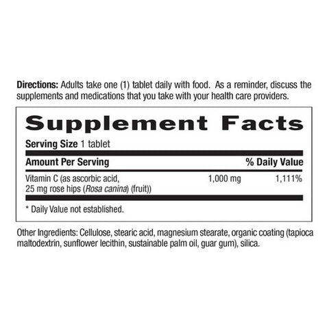 Country Life, Vitamin C with RH & TR, 1000 MG, 90 Tabs