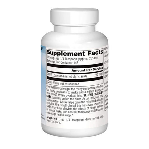 Source Naturals, Gaba, Powder 4 oz