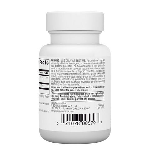 Source Naturals, Melatonin Orange, 5 mg, Sublingual Orange 50 Tabs