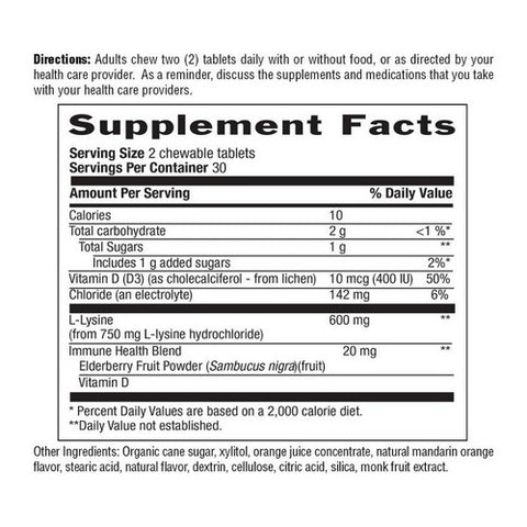 Country Life, Chewable L-Lysine, 600 mg, 60 Tabs