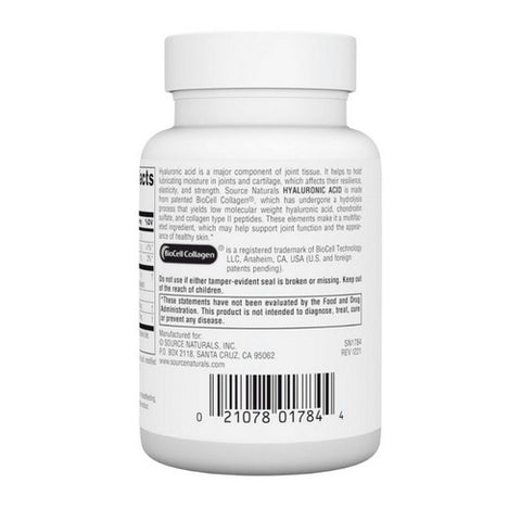 Source Naturals, Hyaluronic Acid, 50 mg, 60 Tabs