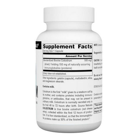 Source Naturals, Colostrum, 500 MG, 60 Caps