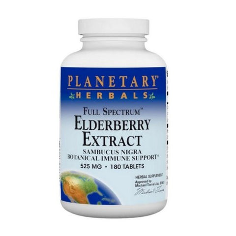 Planetary Herbals, Full Spectrum Elderberry Extract, 525 mg, 180 Tabs