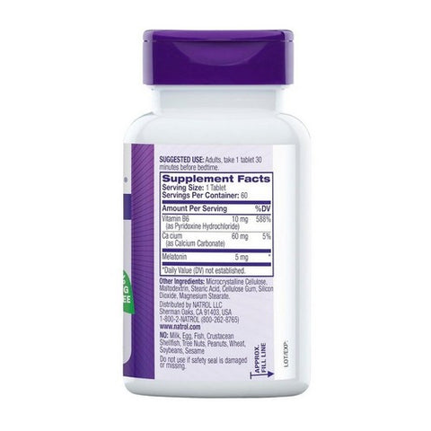 Natrol, MELATONIN, 5 MG, 60 Tabs
