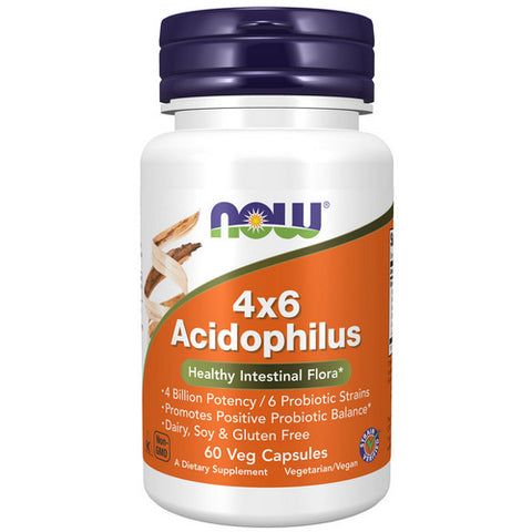 Now Foods, Acidophilus, 4 X 6 Billion, 60 Caps