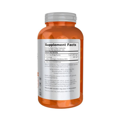 Now Foods, Arginine & Ornithine, 250 Caps