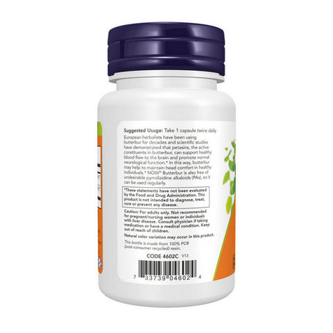 Now Foods, Butterbur, 75 mg, 60 Veg Caps