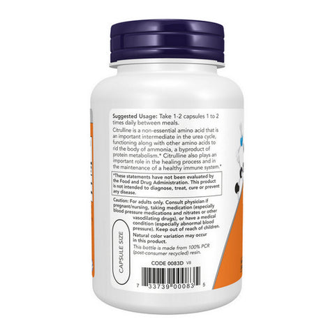 Now Foods, L-Citrulline, 750 mg, 90 Caps
