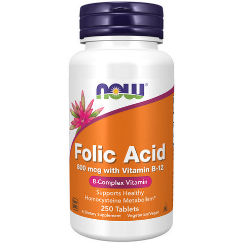 Now Foods, Folic Acid With Vitamin B-12, 800 Mg, 250 Tabs