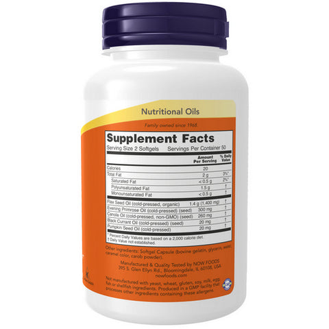 Now Foods, Omega 3-6-9, 1000 mg, 100 Softgels