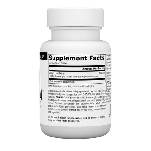 Source Naturals, Ginkgo-24 Biloba Extract, 120 MG, 30 Tabs