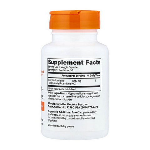 Doctors Best, Best Acetyl L-carnitine, 588 mg, 60 Veg Caps