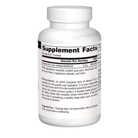 Source Naturals, MethylCobalamin Cherry, 5 mg, 120 Tabs