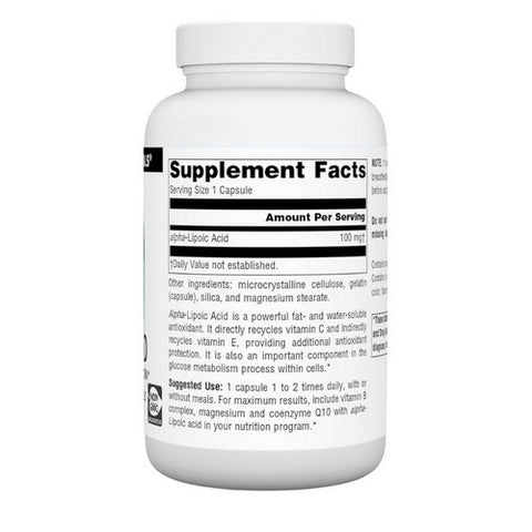 Source Naturals, Alpha Lipoic Acid, 100 mg, 60 Capsules