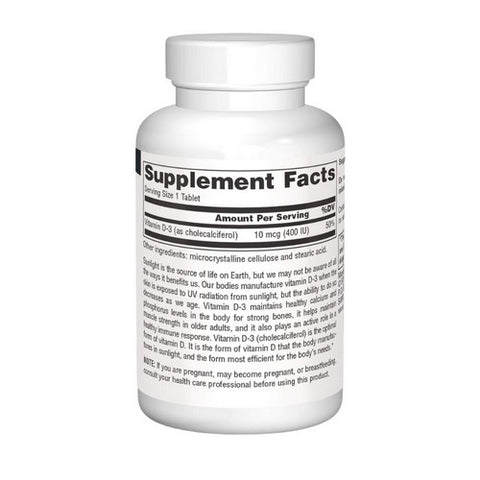 Source Naturals, Vitamin D, 400 IU, 100 Tabs