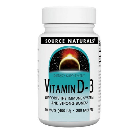 Source Naturals, Vitamin D, 400 IU, 200 Tabs