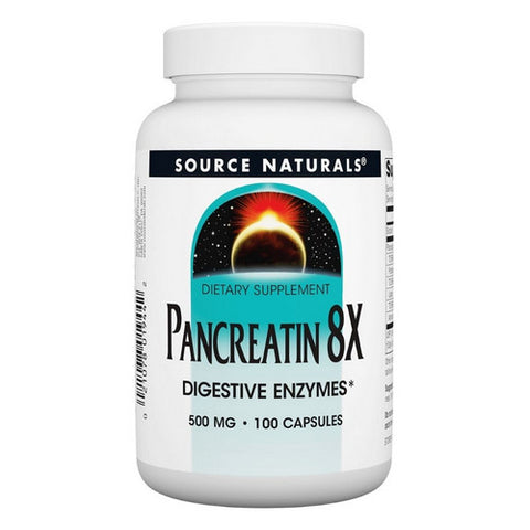 Source Naturals, Pancreatin 8x Capsules, 100 Caps