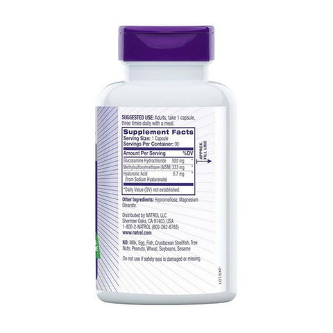 Natrol, Glucosamine Hyaluronic Acid And MSM, Vegetarian W/msm & Glucosamine 90 Caps
