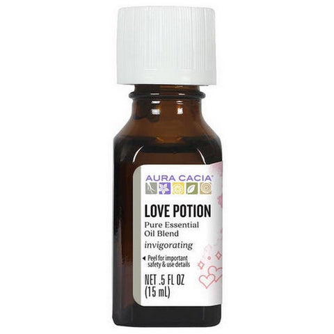 Aura Cacia, Pure Aromatherapy Oil Love Potion Jasmine And Sandalwood, Love Potion 0.5 Oz