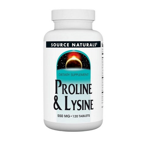 Source Naturals, Proline And Lysine, 275 mg, 120 Tabs