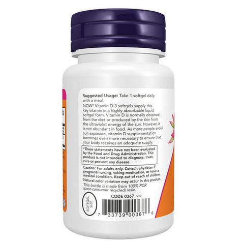 Now Foods, Vitamin D-3, 2000 IU, 120 Softgels