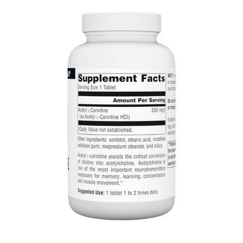 Source Naturals, Acetyl L-Carnitine, 500 mg, 120 Tabs
