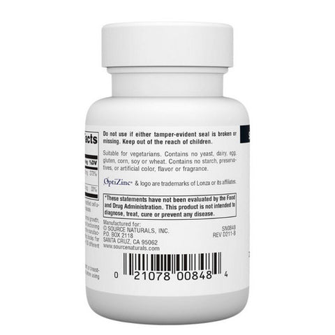 Source Naturals, OptiZinc, 30 Mg, 120 Tabs