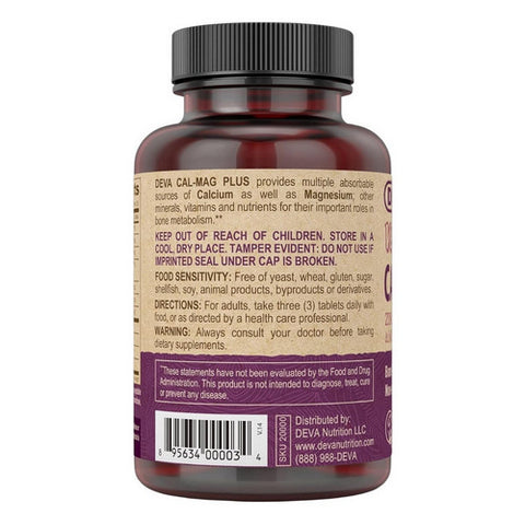 Deva Vegan Vitamins, Vegan, Cal-Mag Plus, 90 Tab