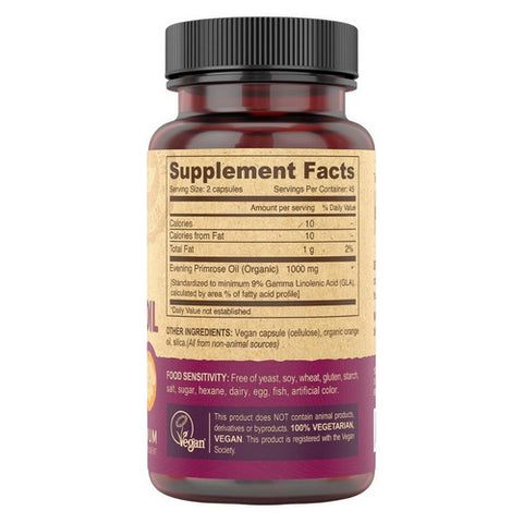 Deva Vegan Vitamins, Vegan Evening Primrose Oil, 90 Vcaps