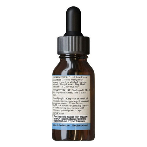 Eclectic Herb, Pau D' Arco, 1 Oz with Alcohol