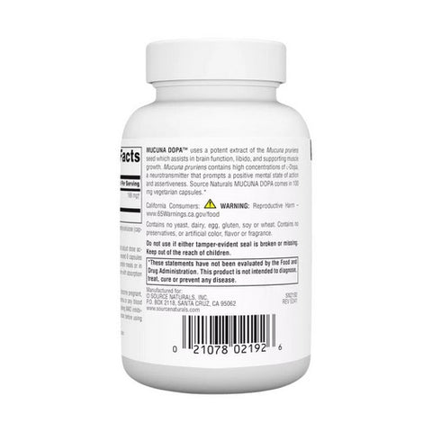 Source Naturals, Mucuna Dopa, 100 Mg, 120 vegi caps